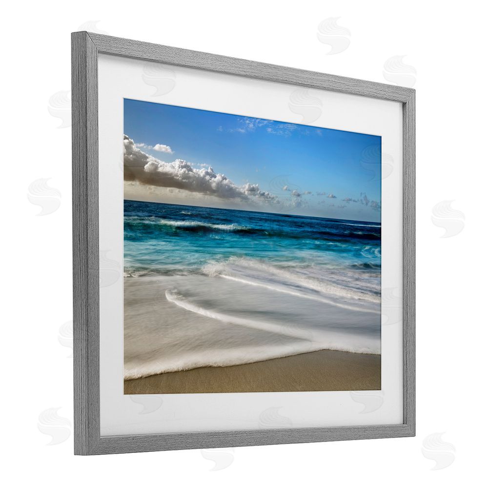 Superstock Morning Foam on Shore Gray Framed Print Under Glass Wall Art