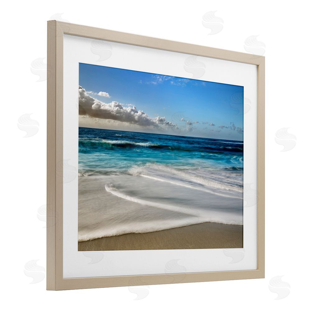 Superstock Morning Foam on Shore Brown Framed Print Under Glass Wall Art