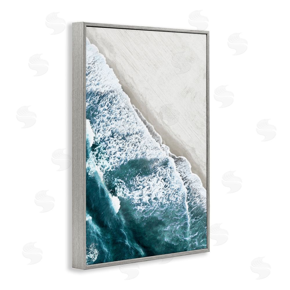 Natalie Carpentieri Corolla Beach Breezy Shoreline Gray Framed Giclee Wall Art Print