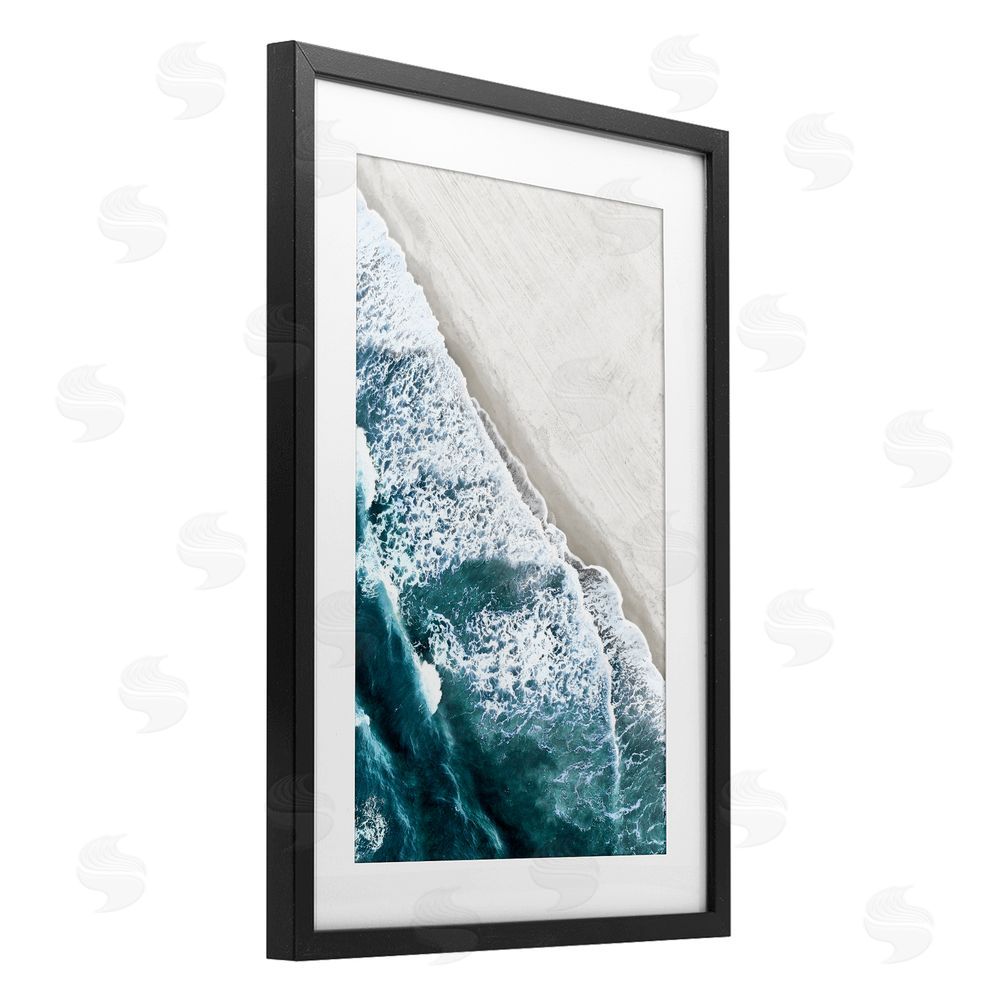 Natalie Carpentieri Corolla Beach Breezy Shoreline Black Framed Print Under Glass Wall Art