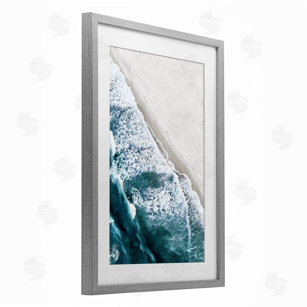 Natalie Carpentieri Corolla Beach Breezy Shoreline Gray Framed Print Under Glass Wall Art