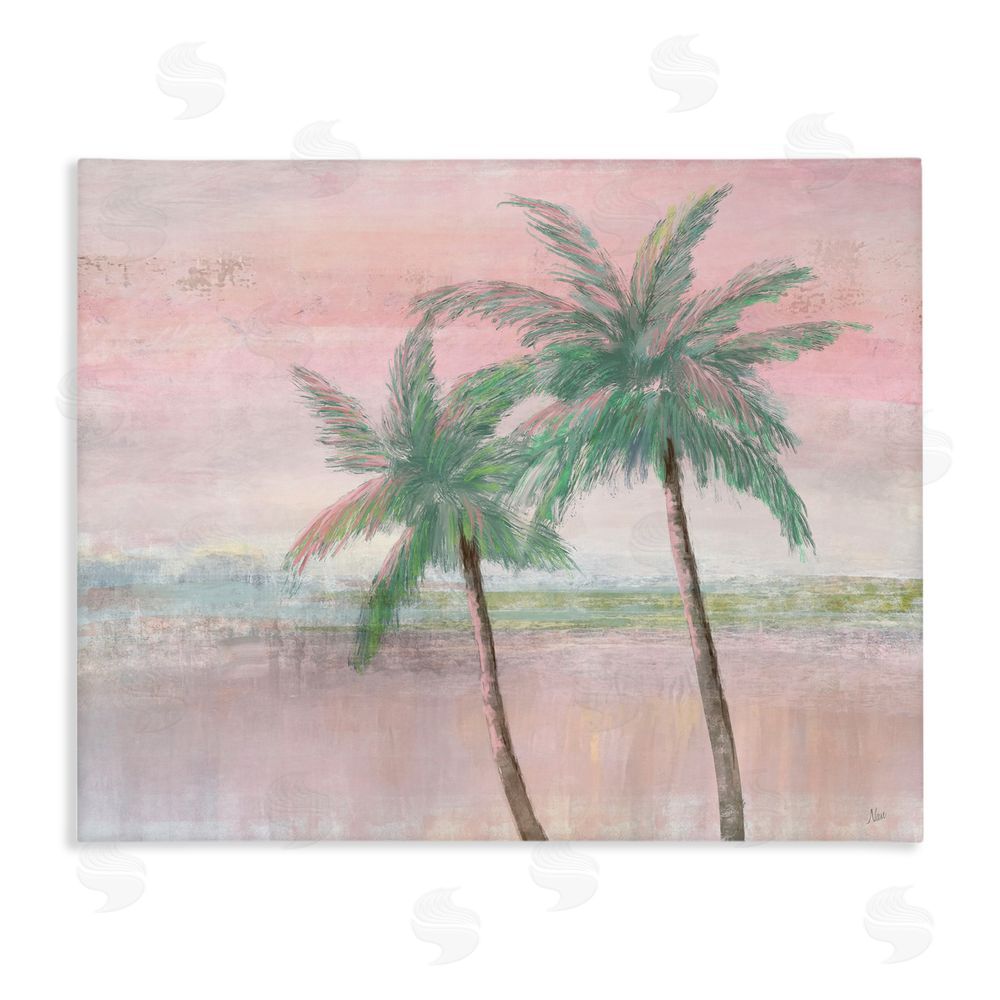 Nan Sunset Palms at Dusk Stretched Canvas Wall Art Print