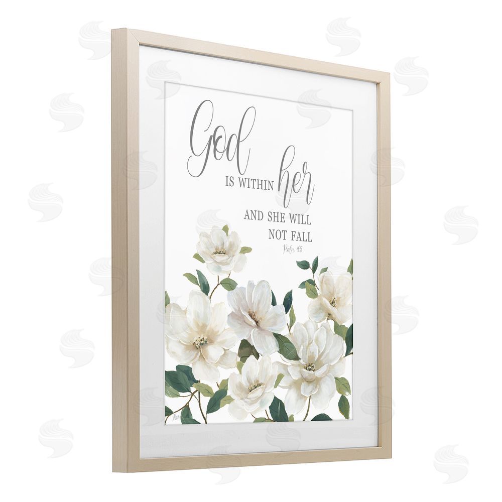 Nan God Is Within Her Brown Framed Print Under Glass Wall Art