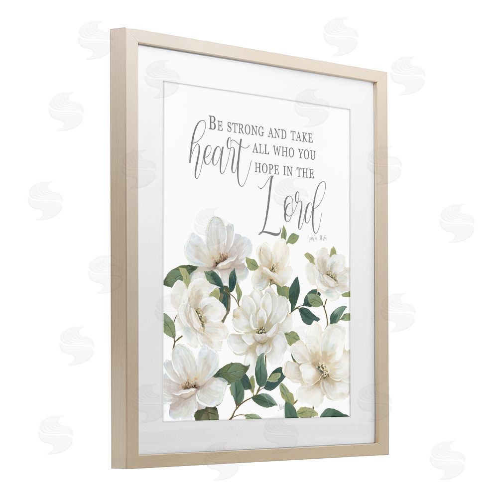 Nan Be Strong And Take Heart Brown Framed Print Under Glass Wall Art