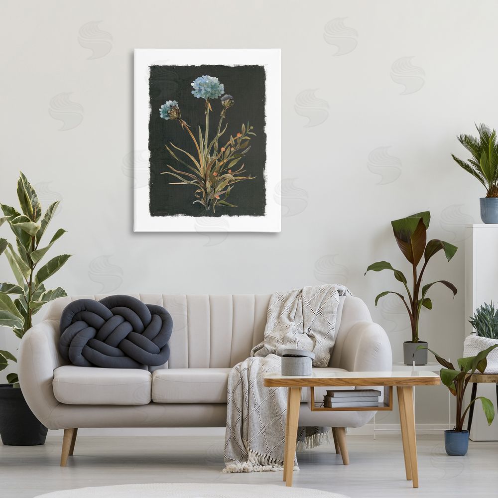 Carol Robinson Cerulean Bloom on Dark Green 