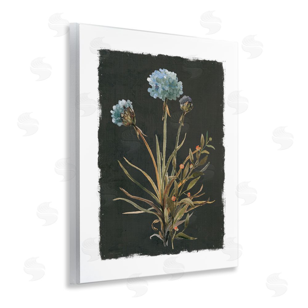 Carol Robinson Cerulean Bloom on Dark Green Wooden Wall Plaque Art Print