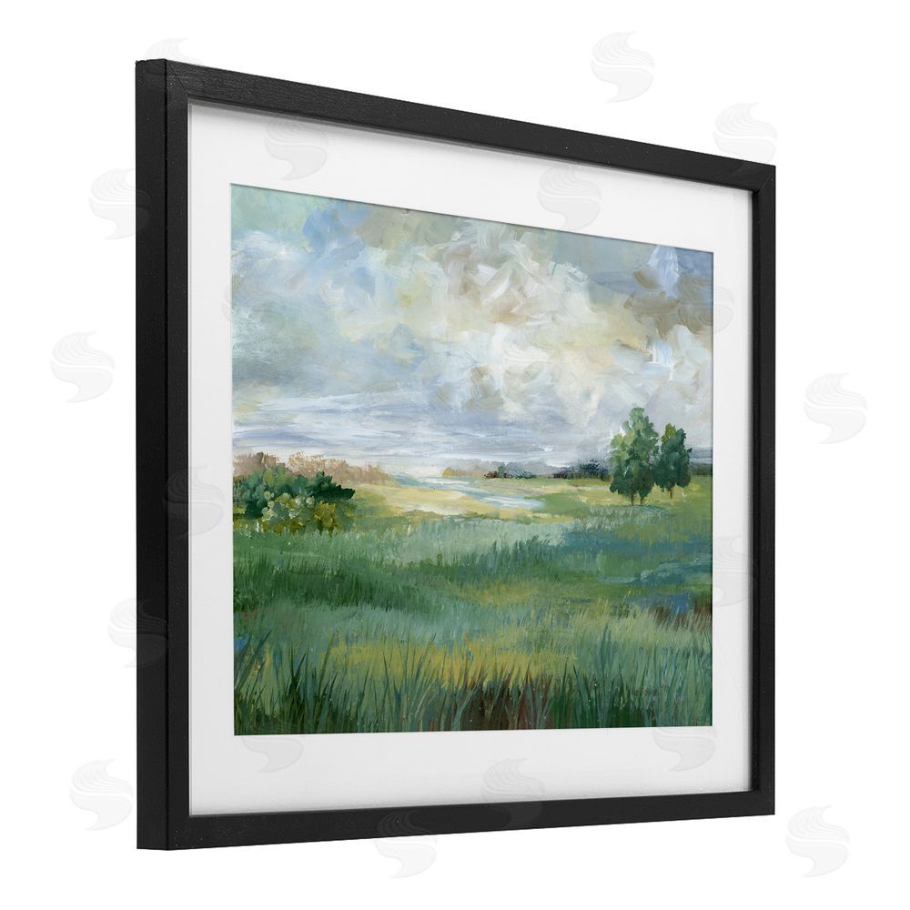 Nan Idyllic Summer Field Black Framed Print Under Glass Wall Art