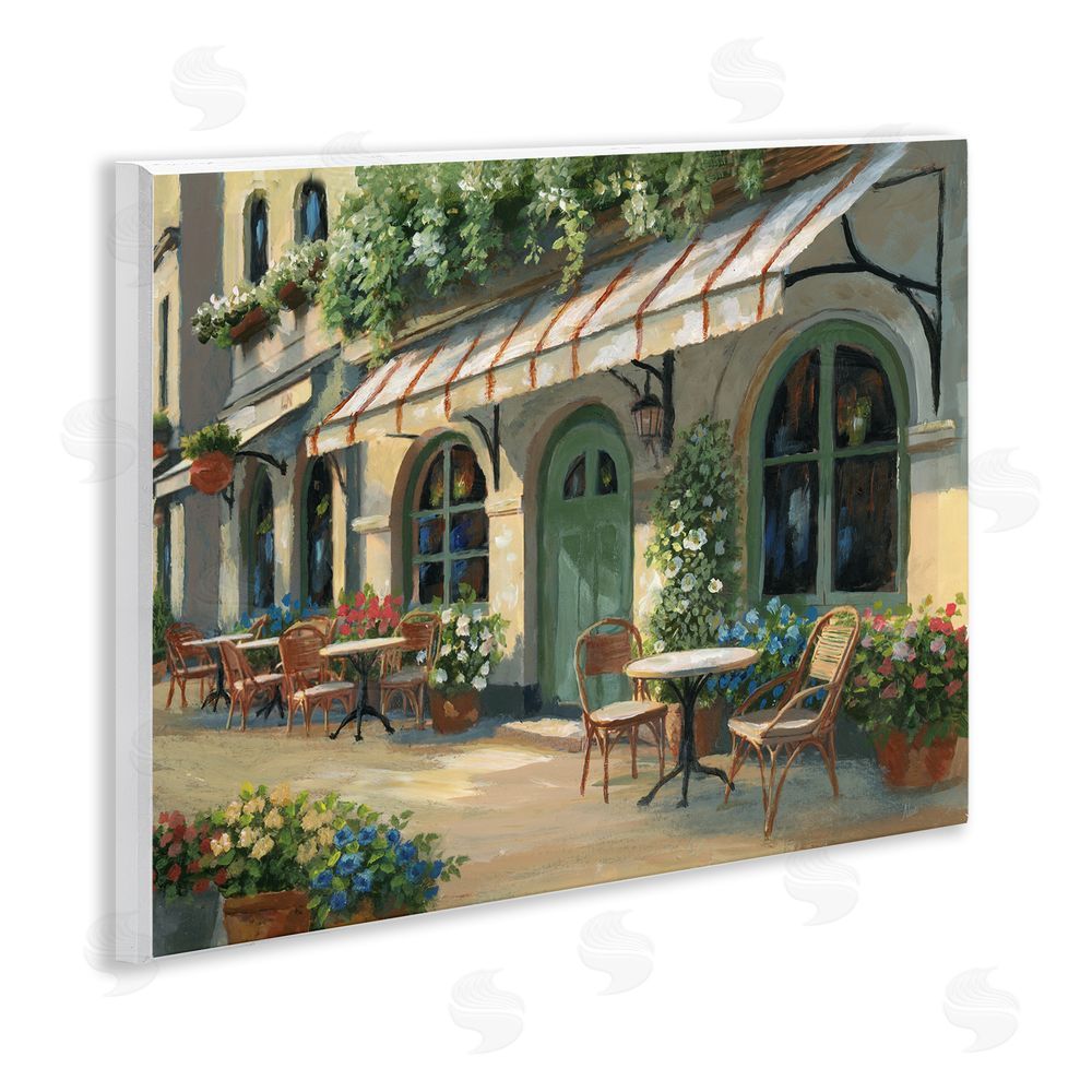 Nan Cozy Cafe Sunlit Patio Wooden Wall Plaque Art Print