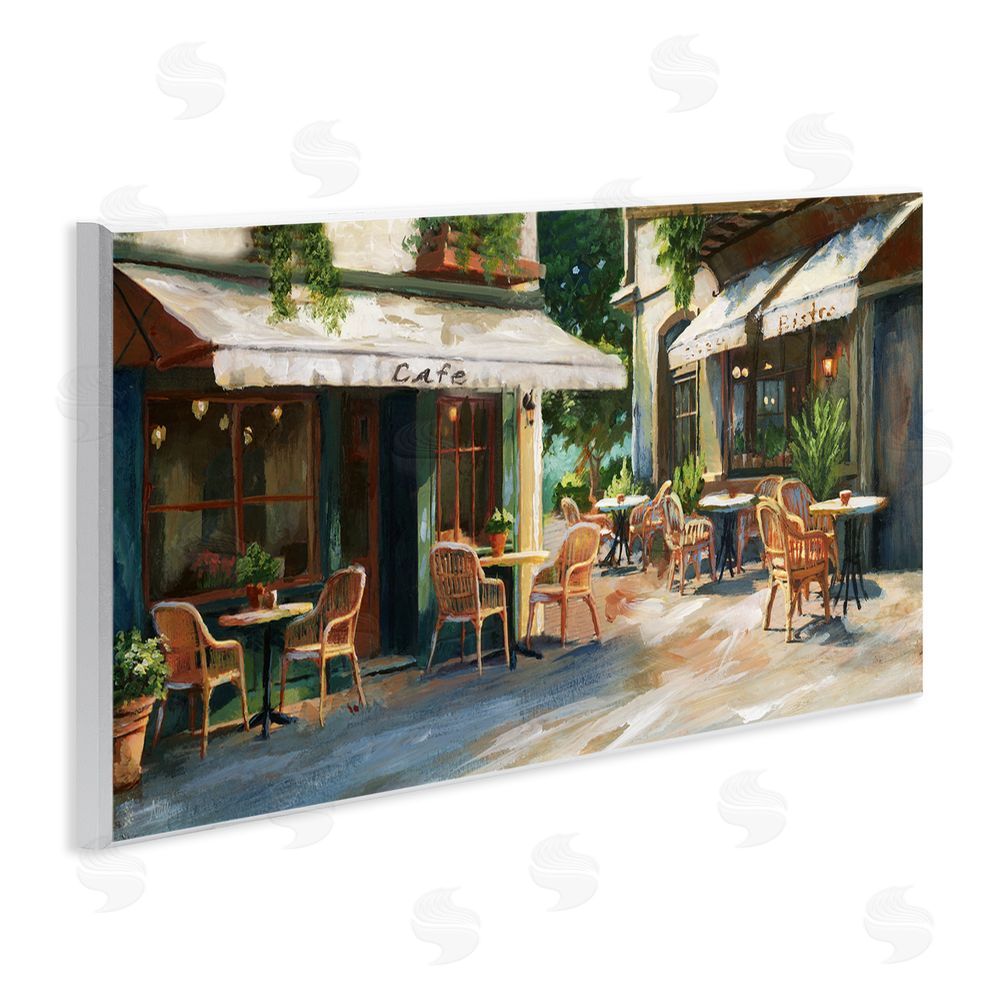 Nan Sunlit Outdoor Parisian Cafe Wooden Wall Plaque Art Print