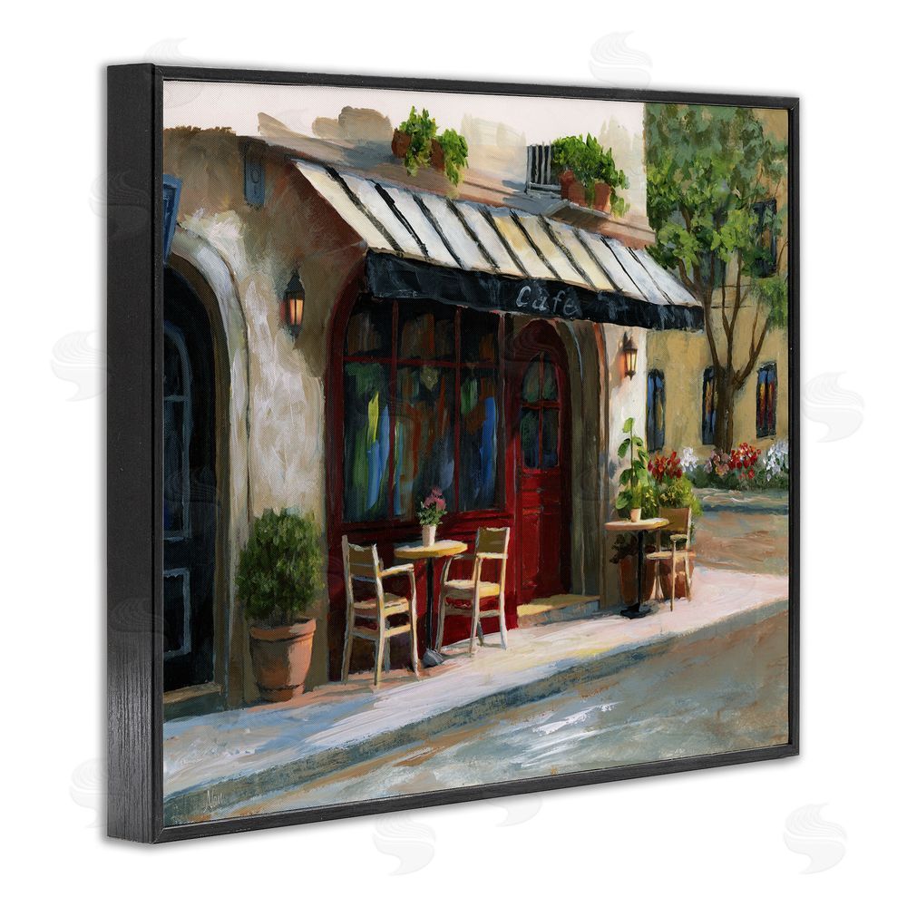 Nan Charming Sidewalk Cafe Tables Black Framed Giclee Wall Art Print