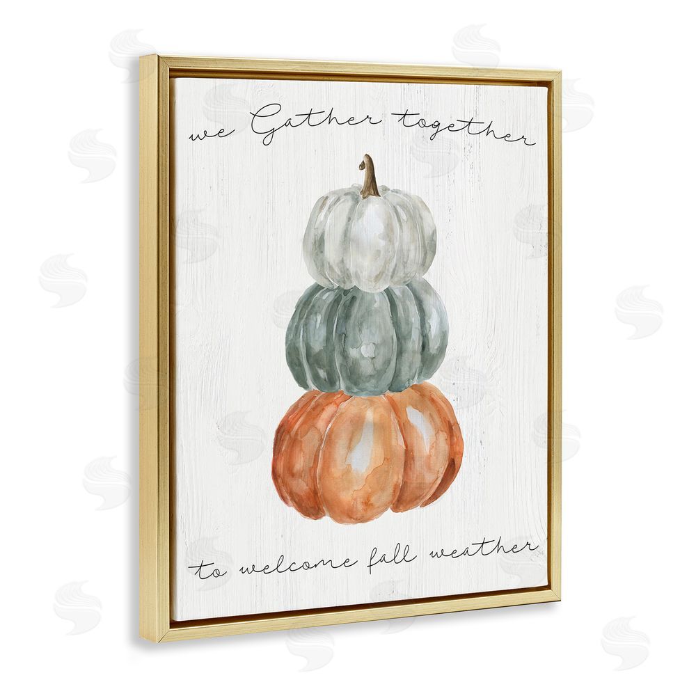 Livi Finn Gather Together Fall Weather Gold Floating Frame Canvas Wall Art Print