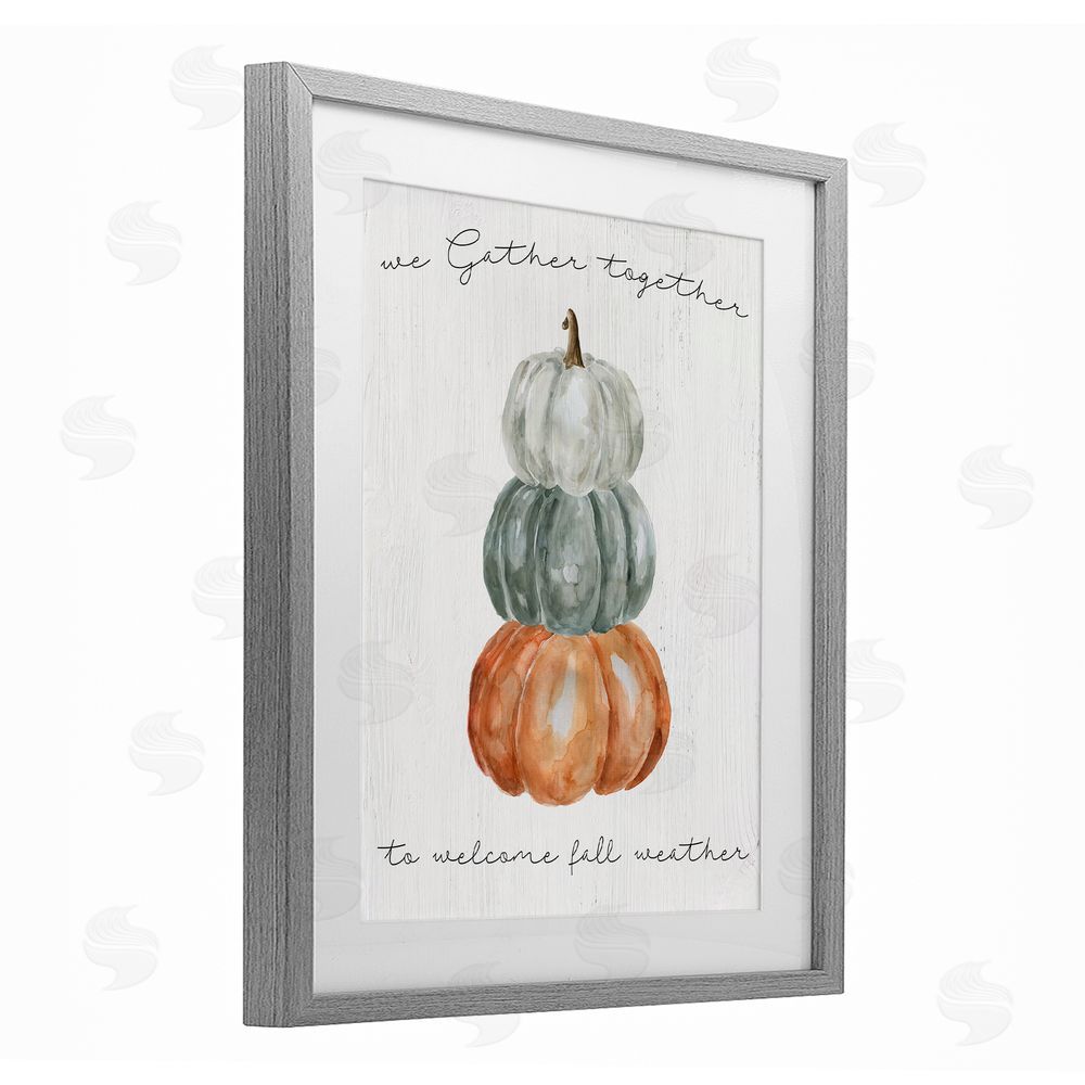 Livi Finn Gather Together Fall Weather Gray Framed Print Under Glass Wall Art
