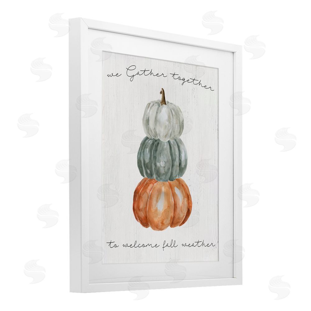 Livi Finn Gather Together Fall Weather White Framed Print Under Glass Wall Art