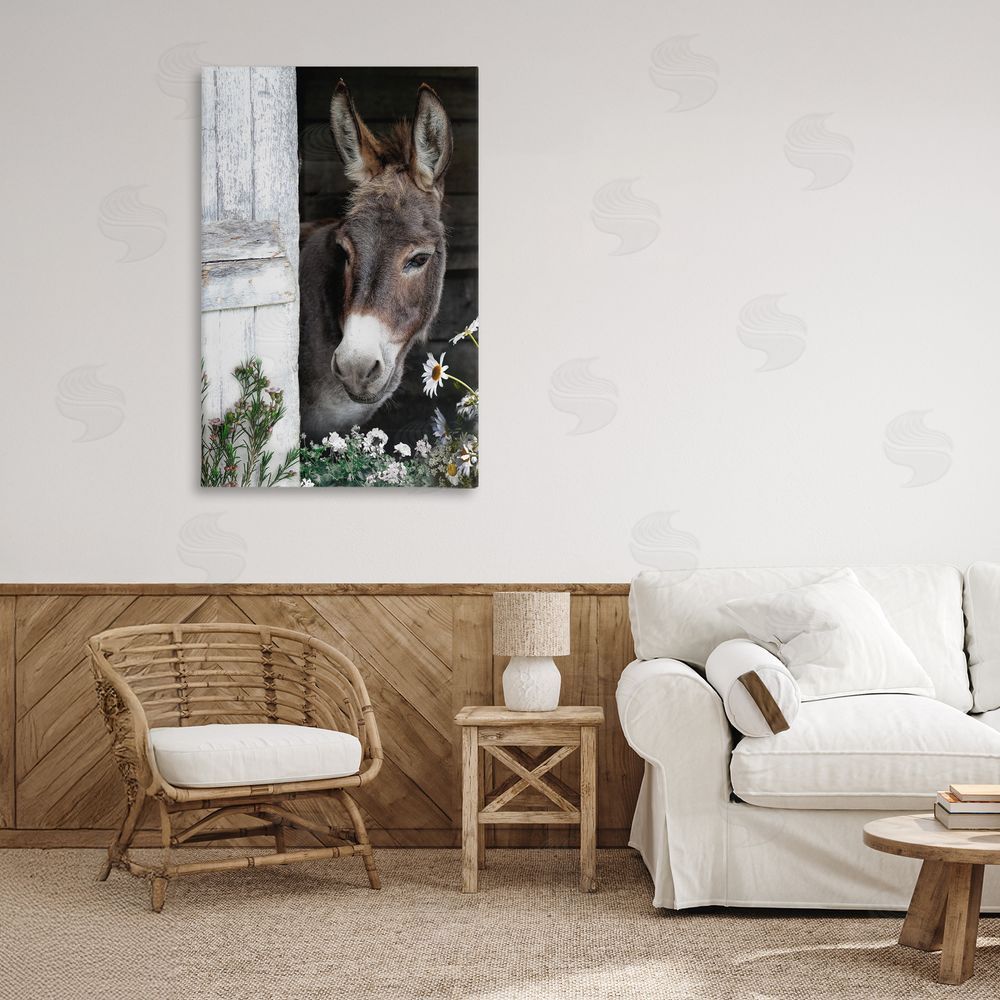 CAD Designs Gentle Donkey Peering from Barn 