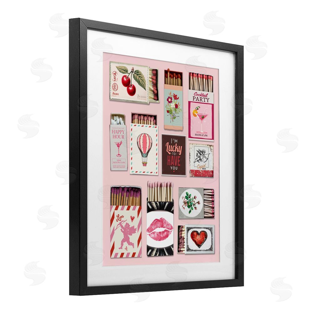 CAD Designs Vintage Romantic Matchbox Collection Black Framed Print Under Glass Wall Art