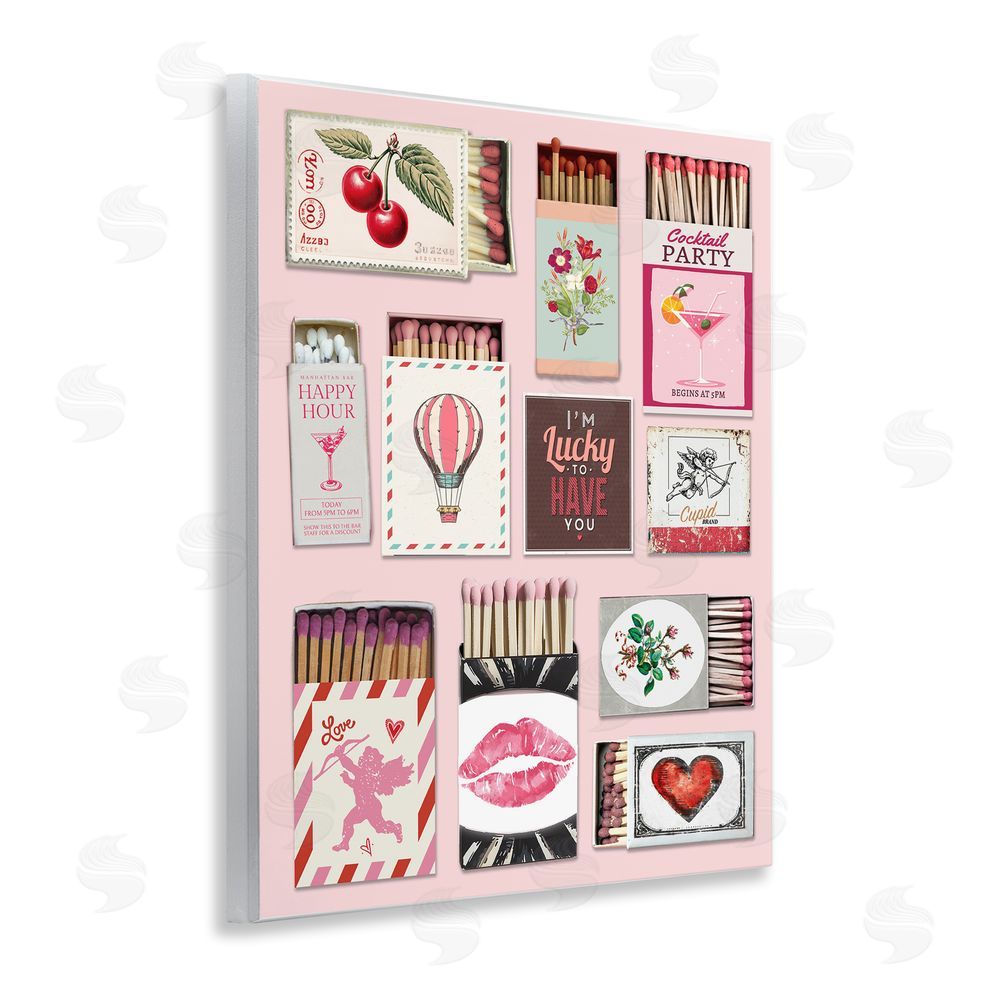 CAD Designs Vintage Romantic Matchbox Collection Wooden Wall Plaque Art Print