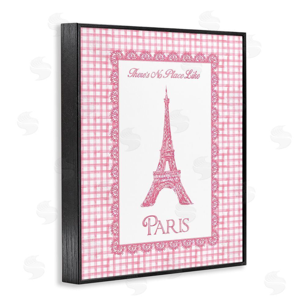 Conrad Knutsen No Place Like Paris Pink Lace Black Framed Giclee Wall Art Print