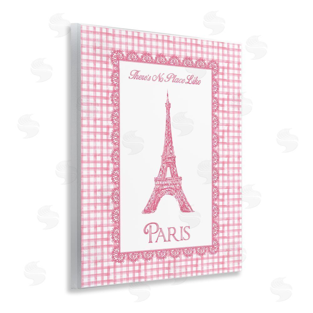 Conrad Knutsen No Place Like Paris Pink Lace Wooden Wall Plaque Art Print