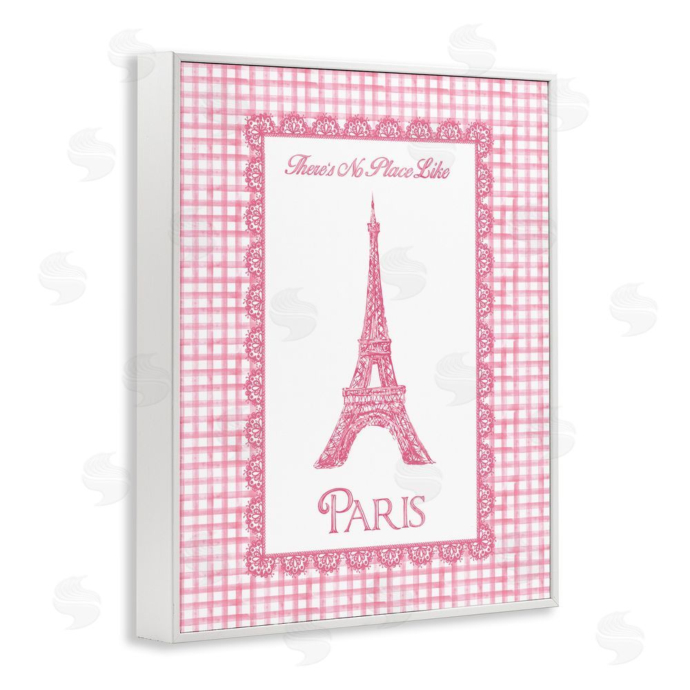 Conrad Knutsen No Place Like Paris Pink Lace White Framed Giclee Wall Art Print