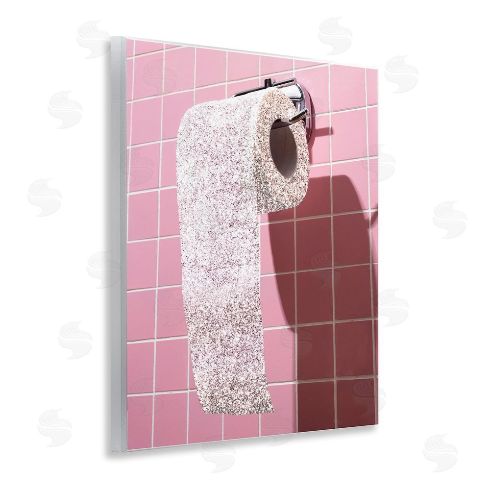 CAD Designs Glitter Pink Toilet Paper Wooden Wall Plaque Art Print