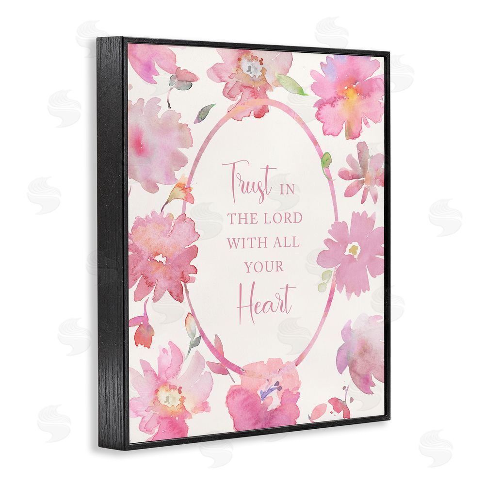 Theresa Heidel Trust In The Lord Pink Blooms Black Framed Giclee Wall Art Print