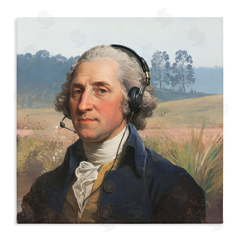 CAD Designs Classical Gentleman with Headset Stretched Canvas Wall Art Print