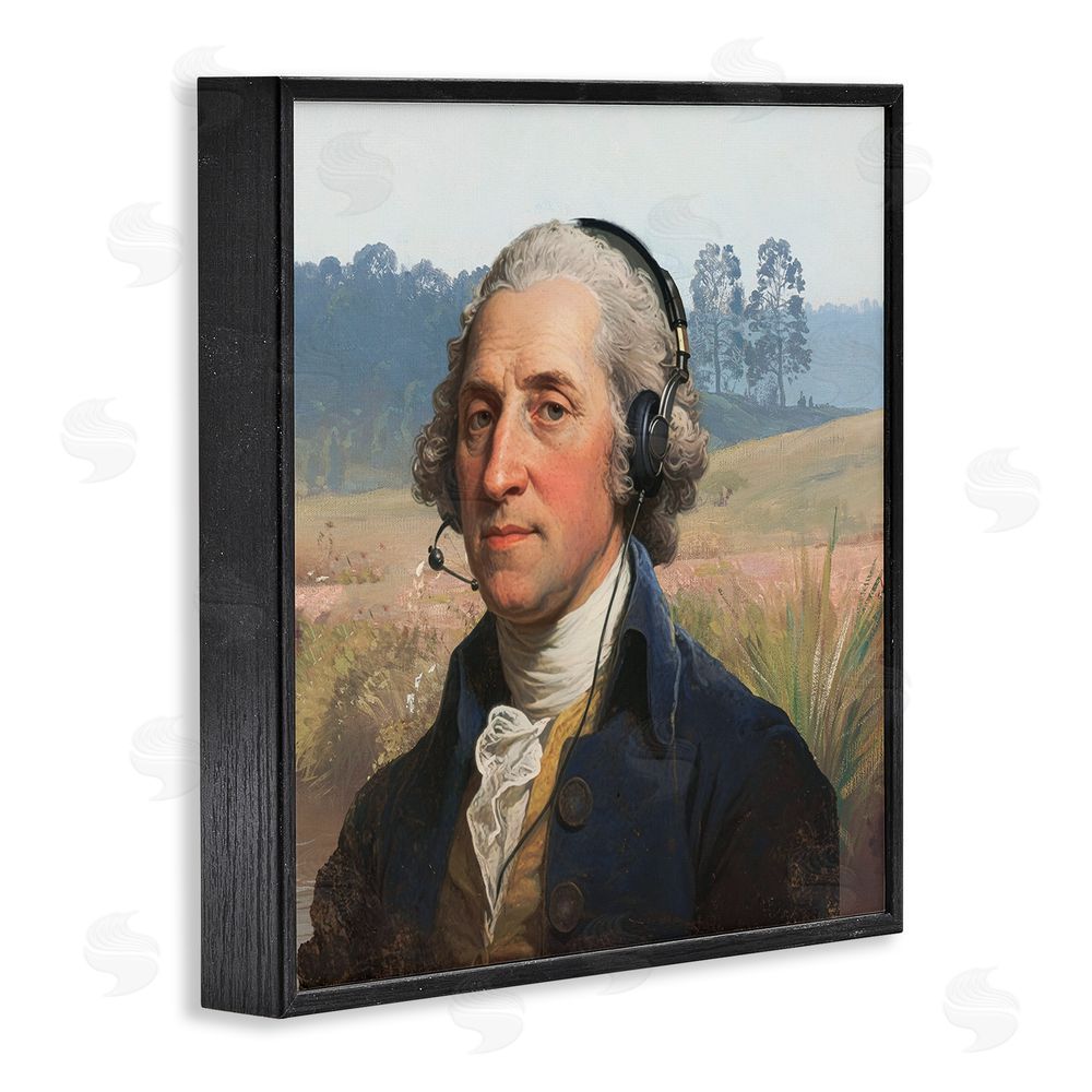 CAD Designs Classical Gentleman with Headset Black Framed Giclee Wall Art Print