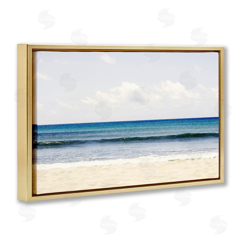 Gemma Bardot Summer Seaside Escape Gold Floating Frame Canvas Wall Art Print
