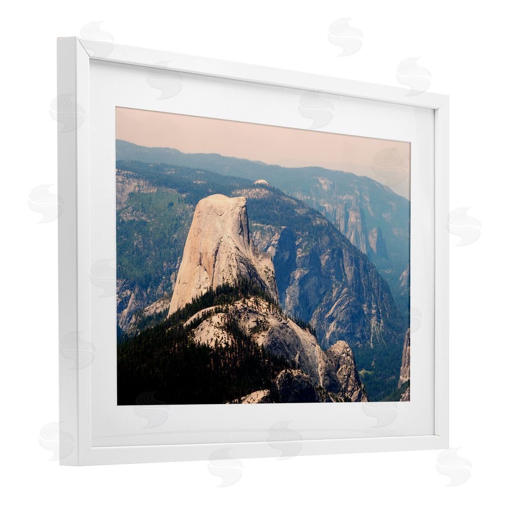 Gemma Bardot Granite Monolith Above Forest White Framed Print Under Glass Wall Art