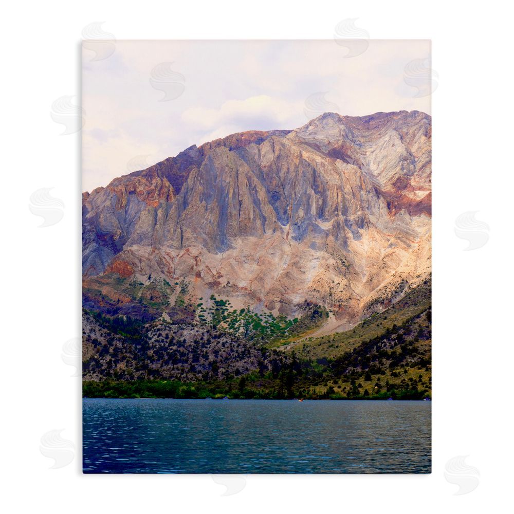 Gemma Bardot Serene Lake Beneath Mountains Stretched Canvas Wall Art Print