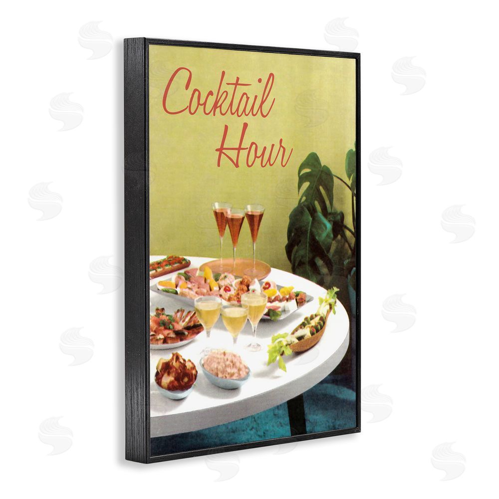 Tim Wright Cocktail Hour Table Spread Black Framed Giclee Wall Art Print