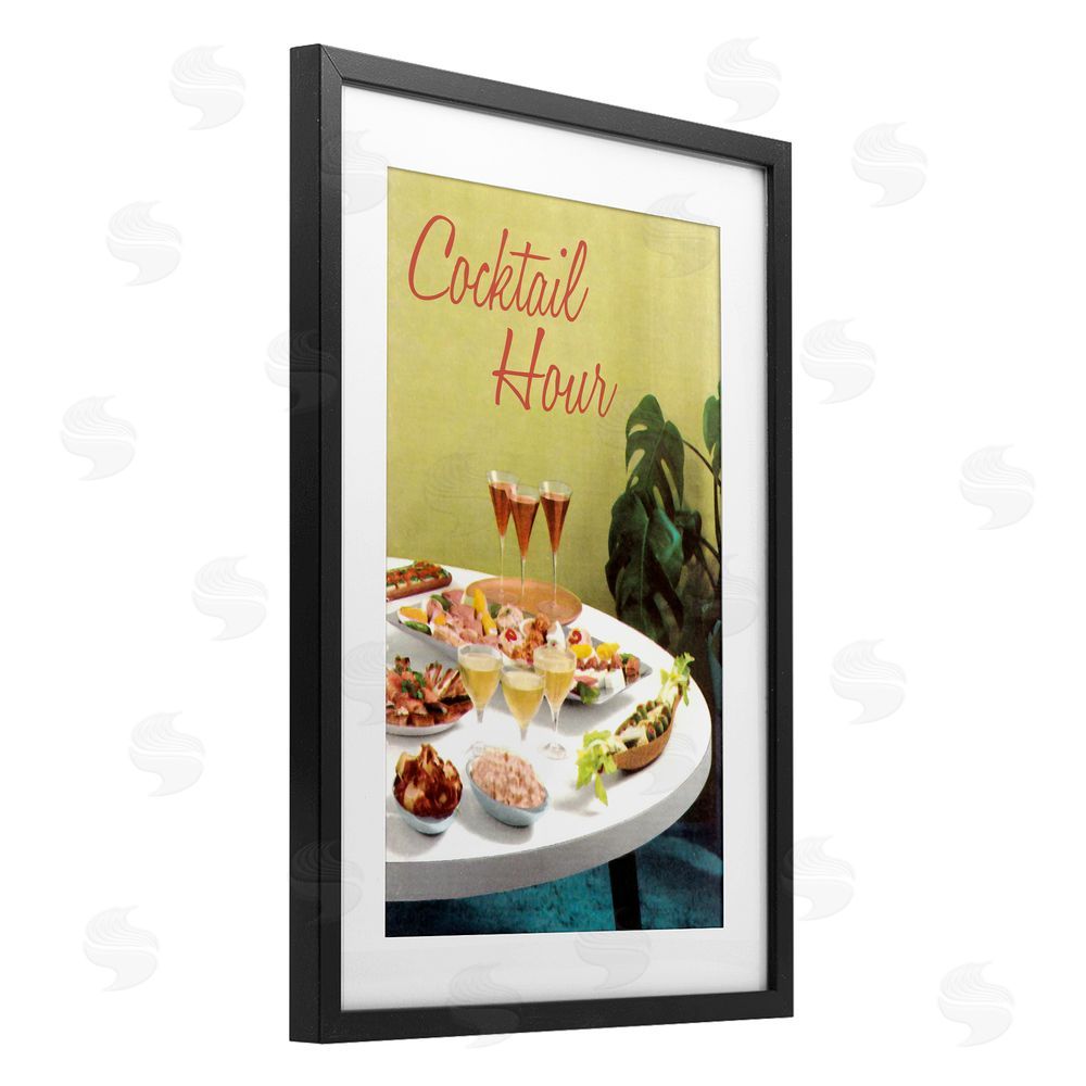 Tim Wright Cocktail Hour Table Spread Black Framed Print Under Glass Wall Art