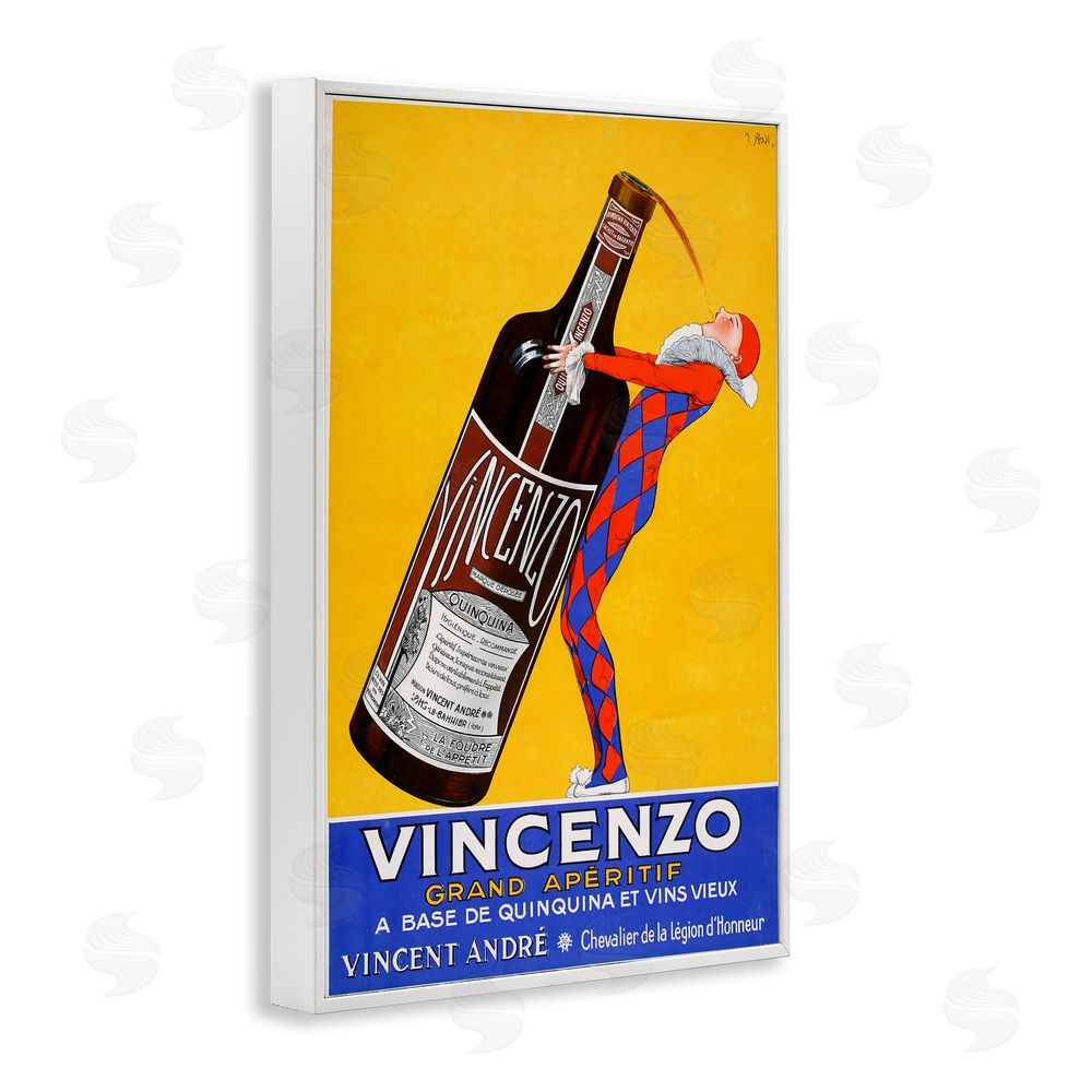 Vintage Posters Vincenzo Vintage Wine White Framed Giclee Wall Art Print