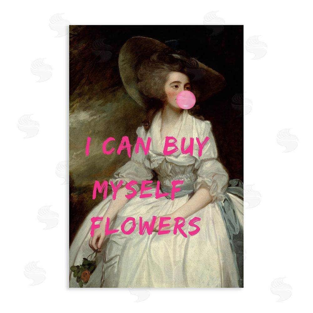 1x I Can Buy Myself Flowers Stretched Canvas Wall Art Print