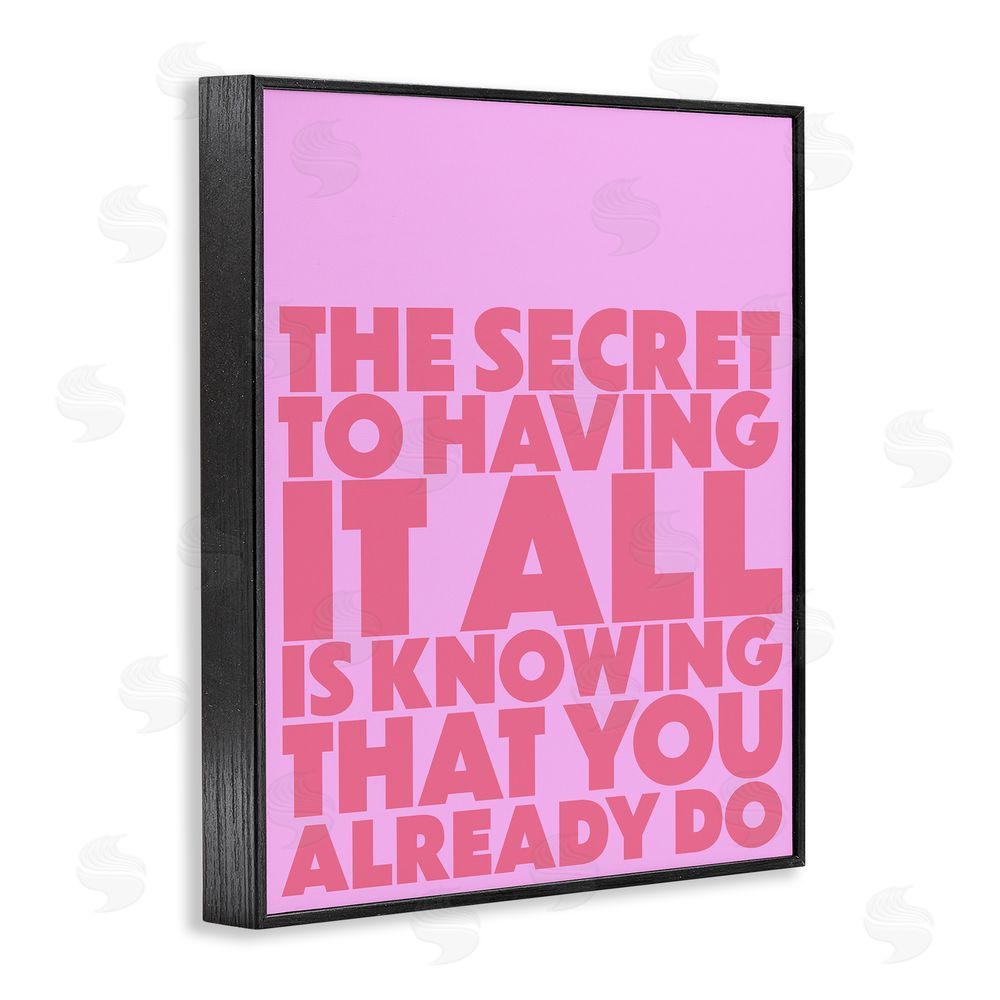 1x Knowing You Already Have It All Black Framed Giclee Wall Art Print