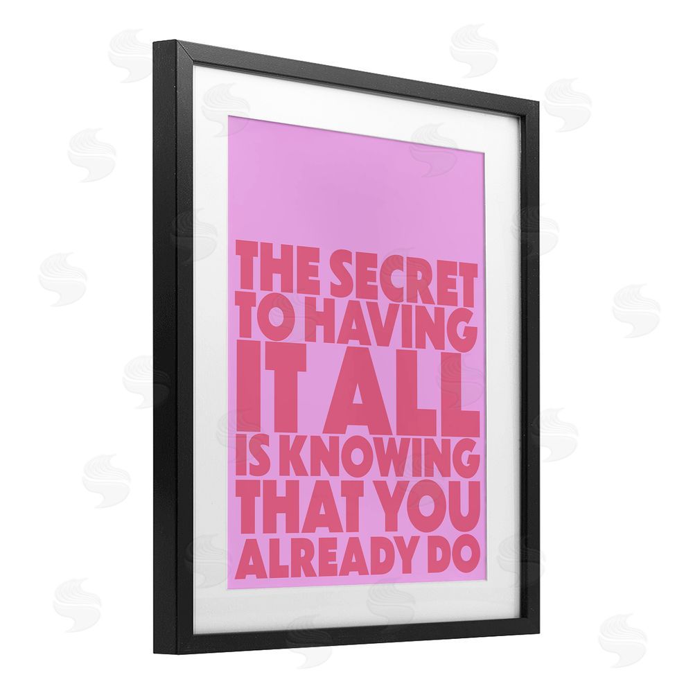 1x Knowing You Already Have It All Black Framed Print Under Glass Wall Art