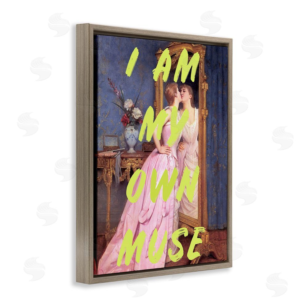1x I Am My Own Muse Brown Floating Frame Canvas Wall Art Print