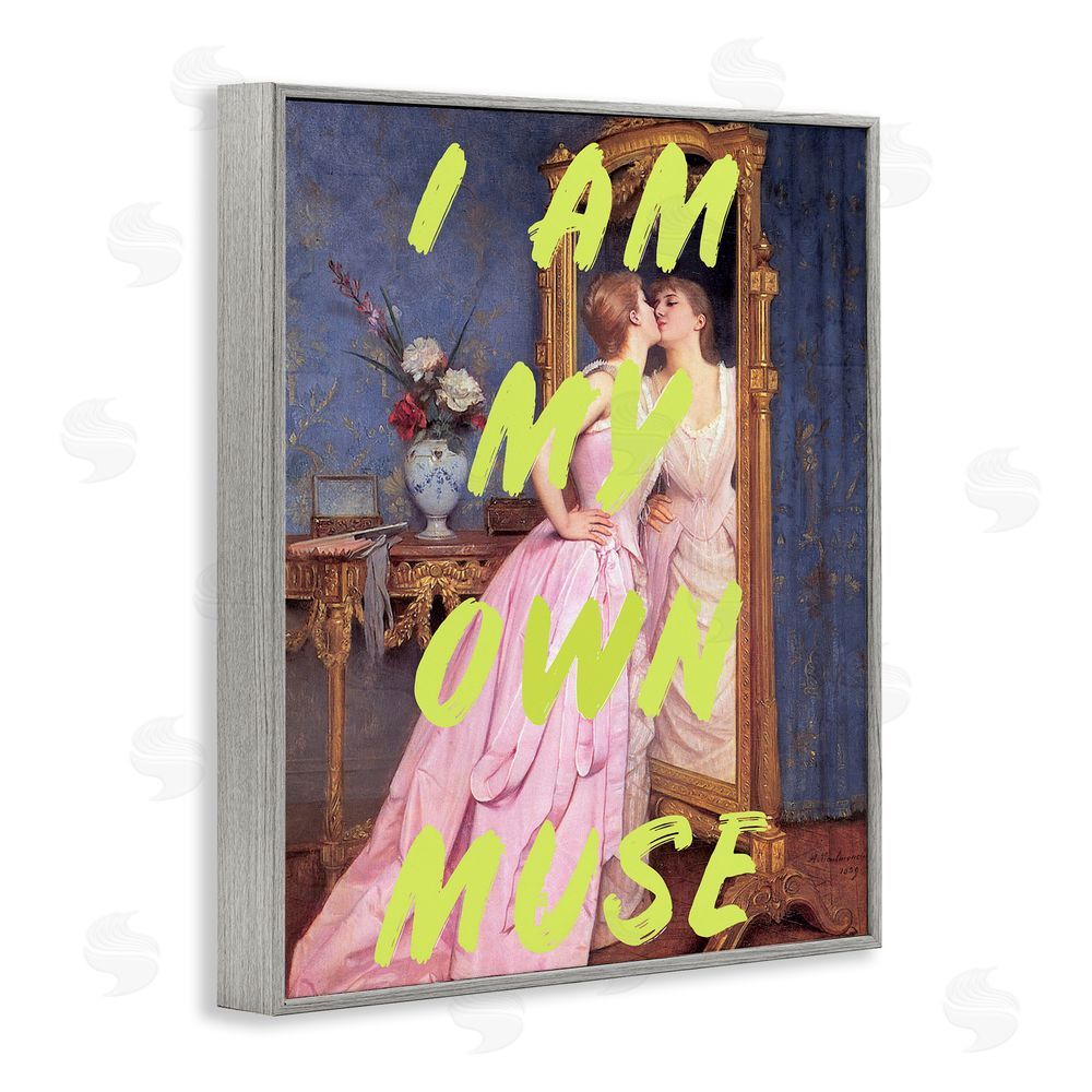 1x I Am My Own Muse Gray Framed Giclee Wall Art Print