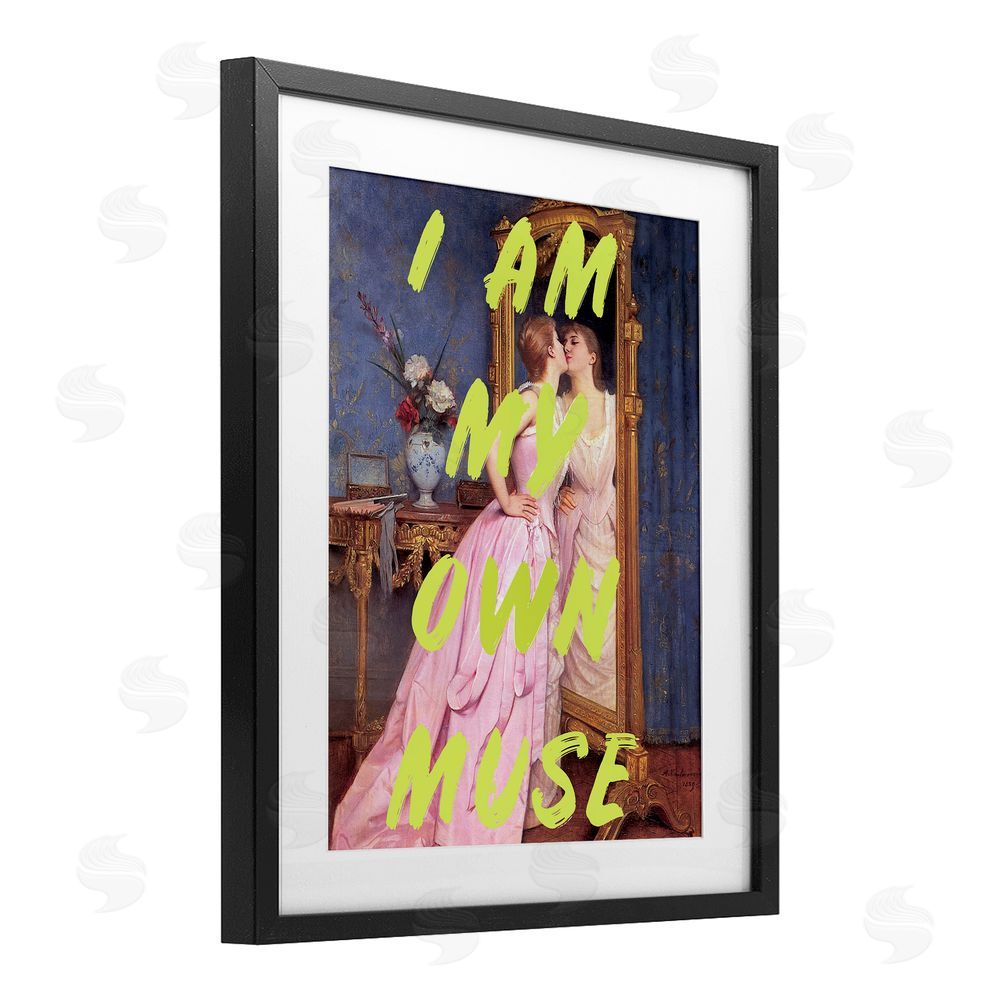 1x I Am My Own Muse Black Framed Print Under Glass Wall Art