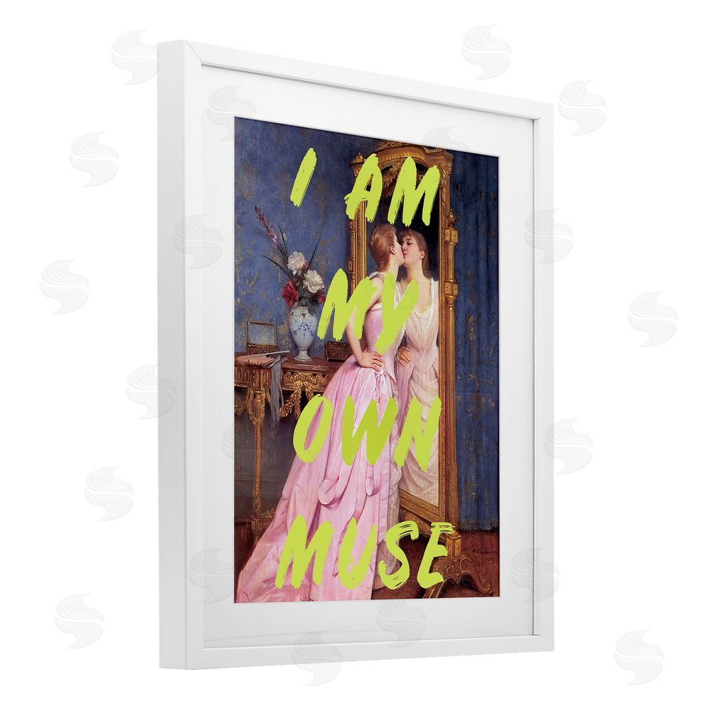 1x I Am My Own Muse White Framed Print Under Glass Wall Art