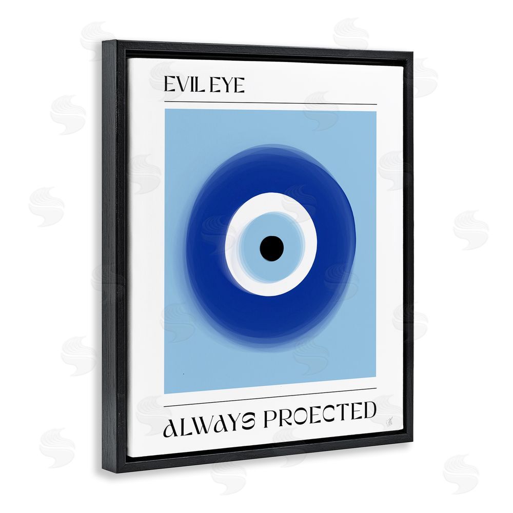 1x Always Protected Nazar Talisman Black Floating Frame Canvas Wall Art Print