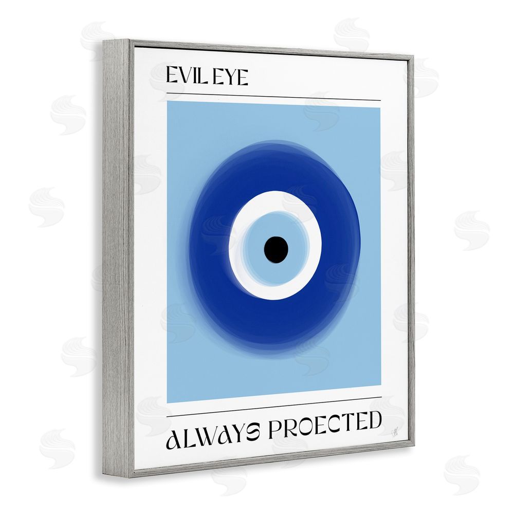 1x Always Protected Nazar Talisman Gray Framed Giclee Wall Art Print