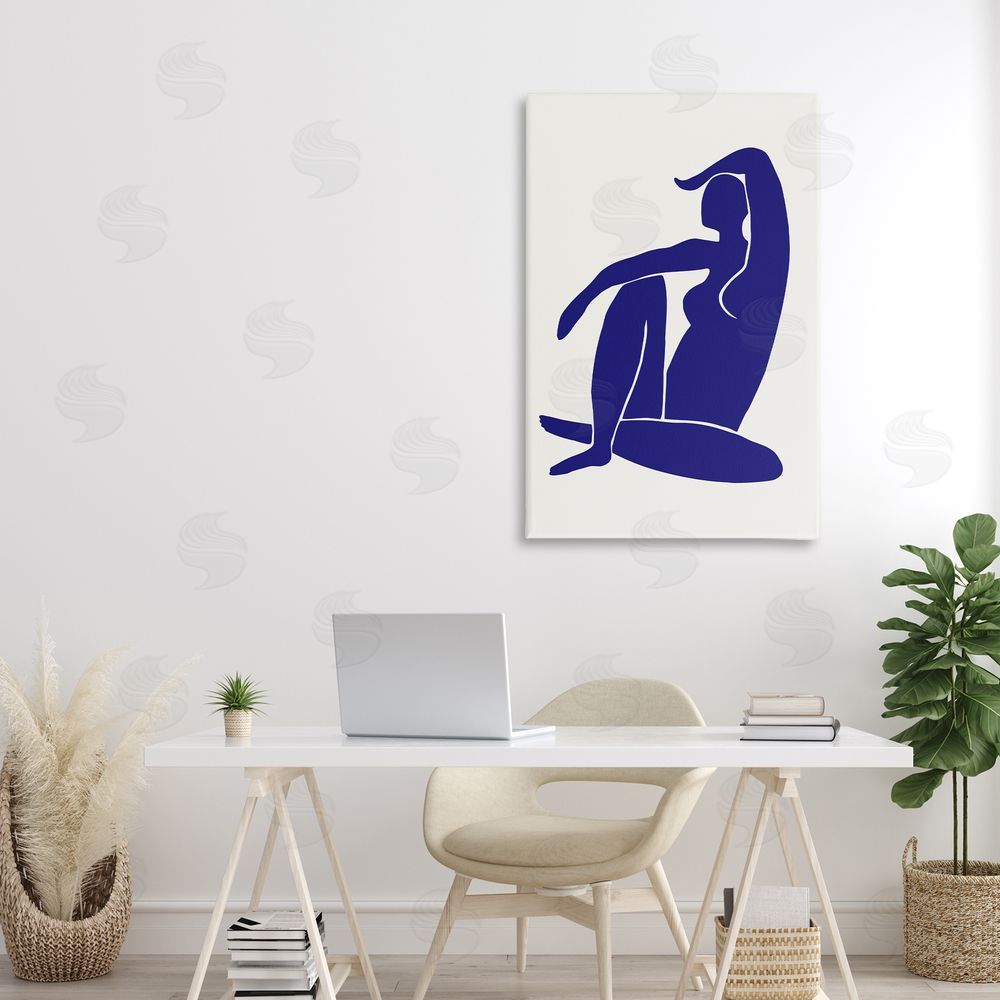 1x Indigo Reclining Female Figure