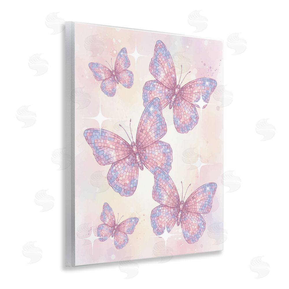 Lil' Rue Delicate Disco Butterfly Dance Wall Plaque with Fixed Lithograph Print