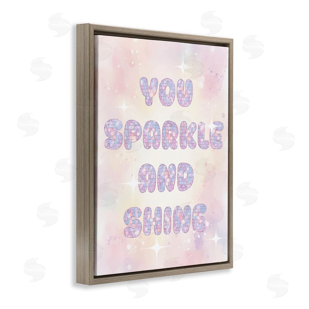 Lil' Rue You Sparkle And Shine Pastels Brown Floating Framed Canvas Wall Art Print