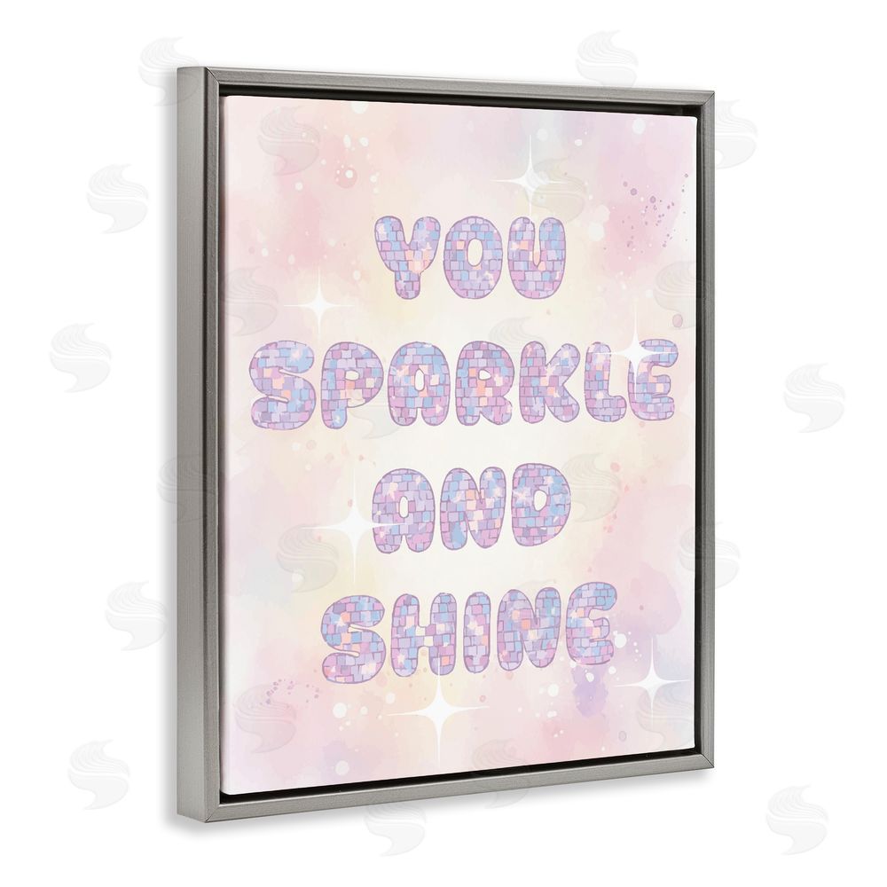 Lil' Rue You Sparkle And Shine Pastels Gray Floating Framed Canvas Wall Art Print