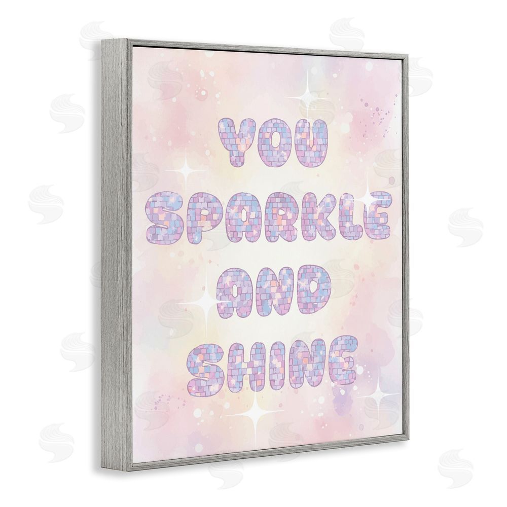 Lil' Rue You Sparkle And Shine Pastels Gray Framed Giclee Wall Art Print