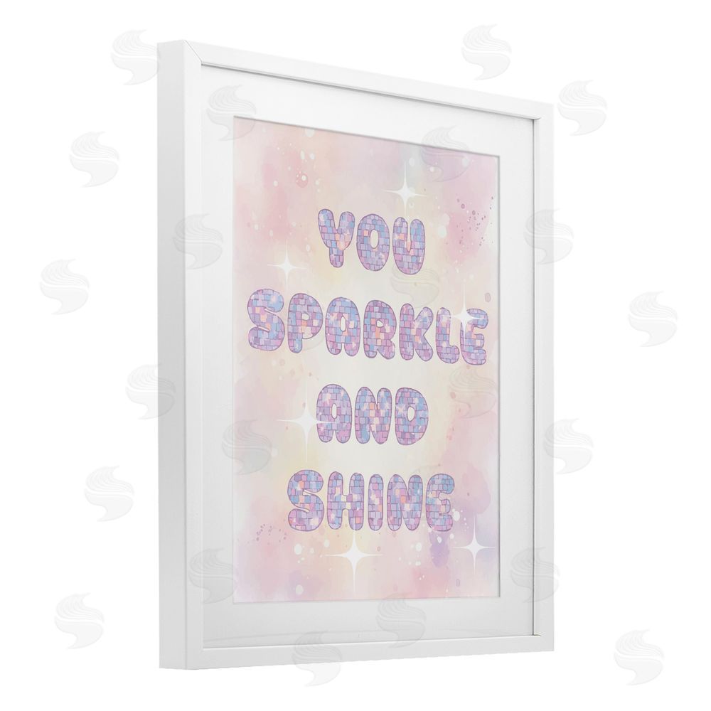 Lil' Rue You Sparkle And Shine Pastels White Framed Print Under Glass with White Mat Wall Art