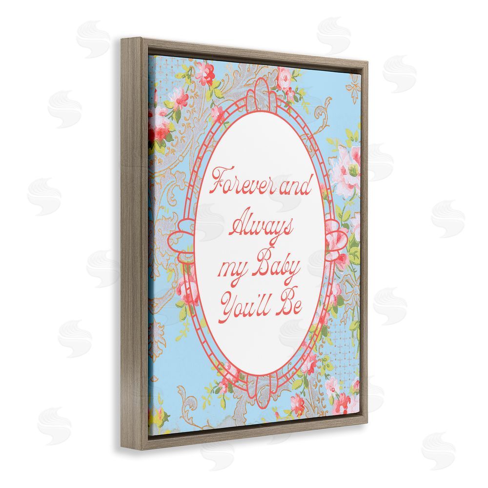 Daphne Polselli Forever And Always My Baby Brown Floating Framed Canvas Wall Art