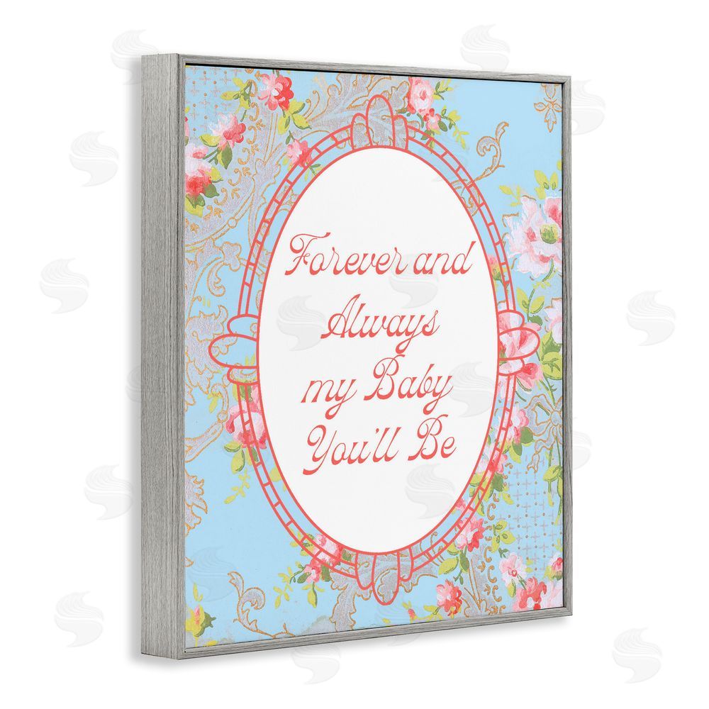 Daphne Polselli Forever And Always My Baby Gray Framed Giclee Wall Art